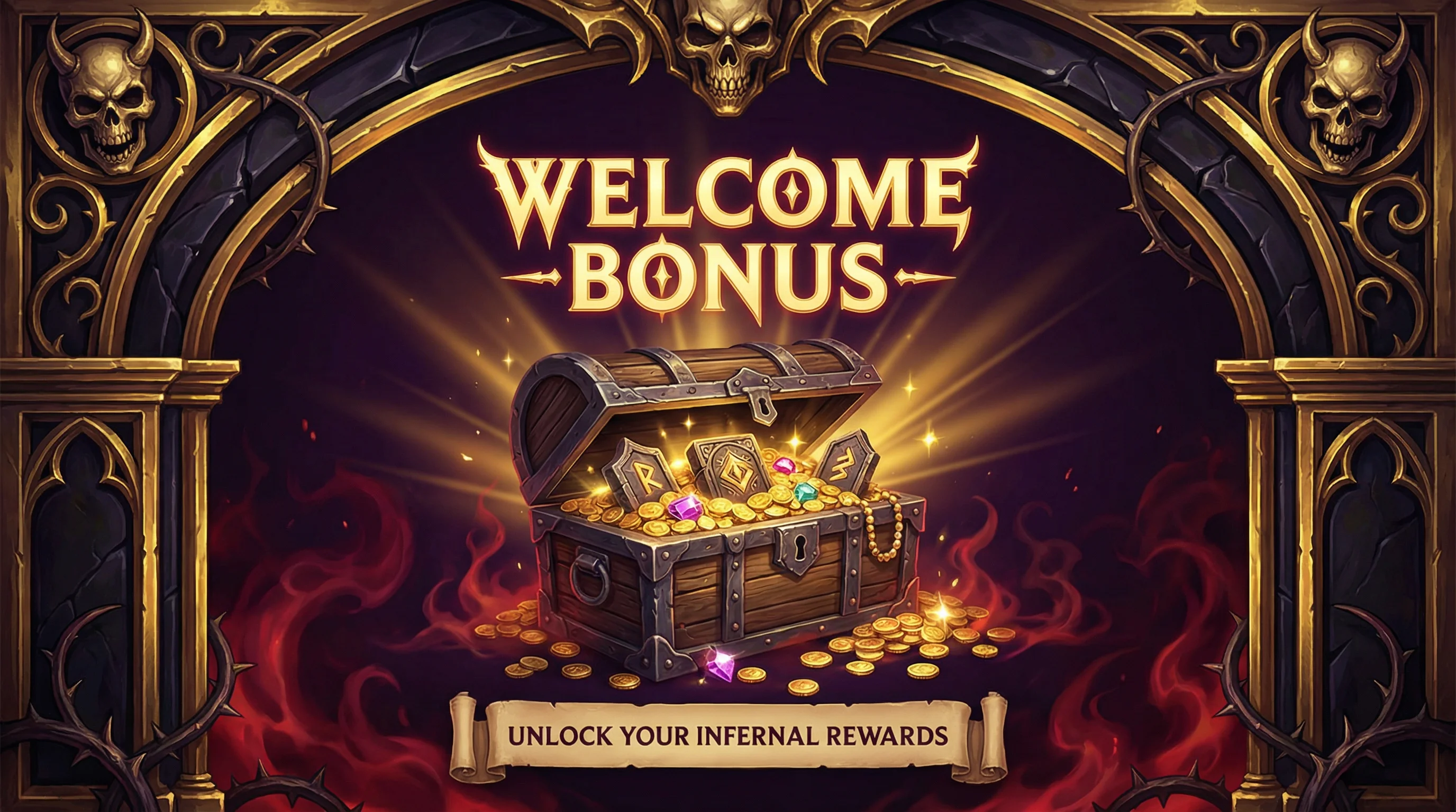 Bônus de boas-vindas do leonbet com baú de tesouros e moedas de ouro